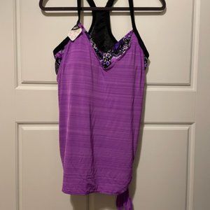 Zero exposure racer back swim top